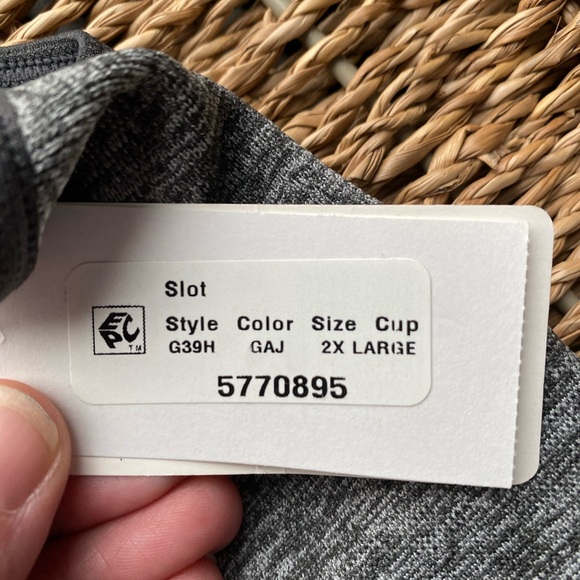 Hanes G39H Cozy Racerback Wire Free Bra Size 2XL Gravel Gray NWT - Picture 5 of 5